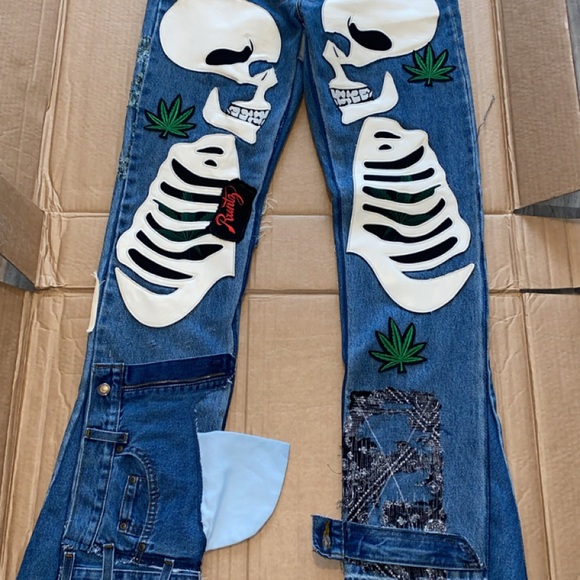 1of1 custom flare runtz jeans - Picture 1 of 8